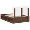 vidaXL Bed Frame with Headboard Brown Oak 120 x 200 cm Solid Pine Wood