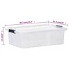 vidaXL Storage Boxes with Lids 2 pcs Transparent 7 L