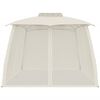 vidaXL Gazebo with Double Roof and Mesh Walls Cream 3.93x2.93 m Steel