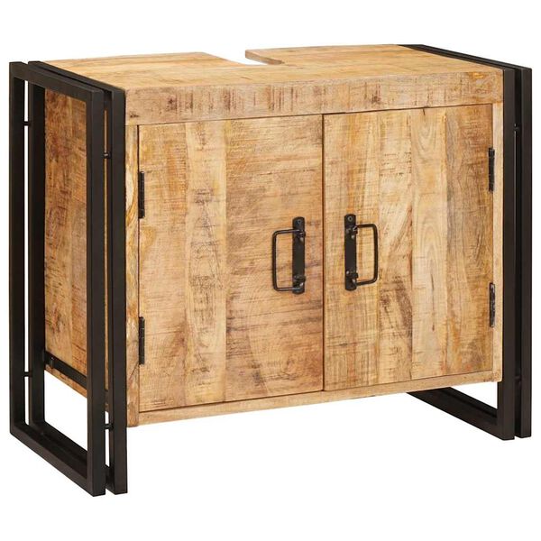 vidaXL Bathroom Sink Cabinet 71 x 33 x 58 cm Solid Mango wood and Iron
