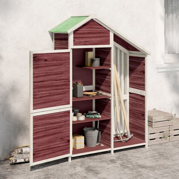 vidaXL Garden Tool Shed Mocha 120x53.5x170 cm Solid Wood Pine