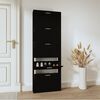 vidaXL Shoe Cabinet Black 59x17x169 cm Engineered Wood