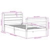 vidaXL Bed Frame with Headboard without Mattress White 100x200 cm