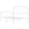 vidaXL Metal Bed Frame without Mattress with Footboard&nbsp;White 100x190cm