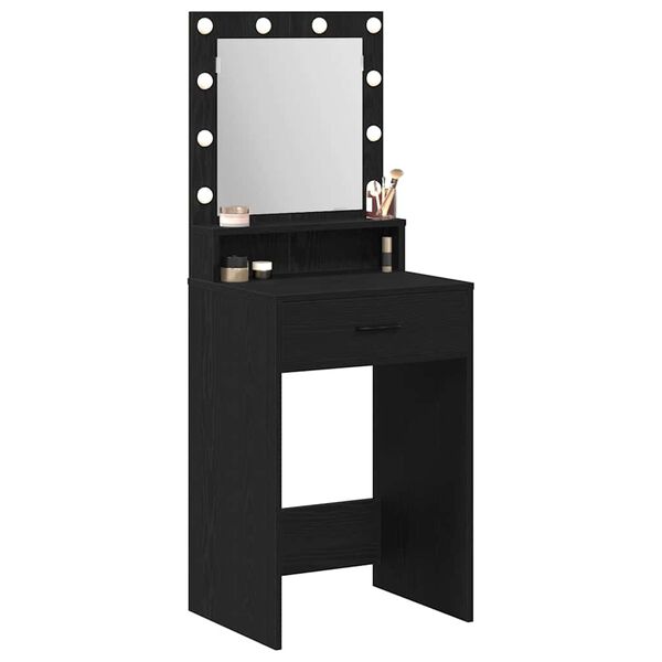 vidaXL Dressing Table Black Oak 50 x 41 x 135 cm Engineered Wood