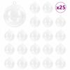 vidaXL Christmas Bauble Set 25 pcs Transparent Ø 8 cm