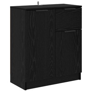 vidaXL Sideboard with Drawer Black Oak 60 x 30 x 70 cm Engineered Wood