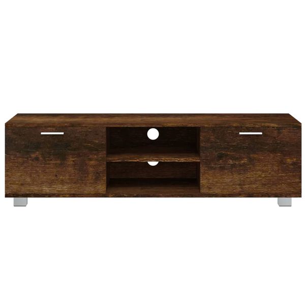 vidaXL TV Cabinet Smoked Oak 140x40.5x35 cm Engineered Wood