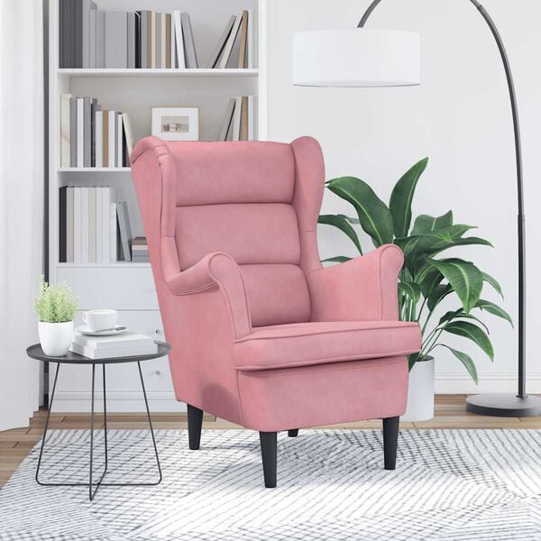 vidaXL Armchair Pink Velvet