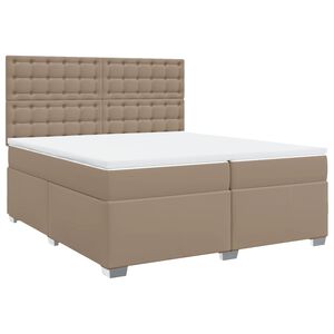 vidaXL Box Spring Bed with Mattress Cappuccino 200x200 cm Faux Leather