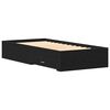 vidaXL Bed Frame with Drawer Black Oak 90 x 190 cm Engineered Wood