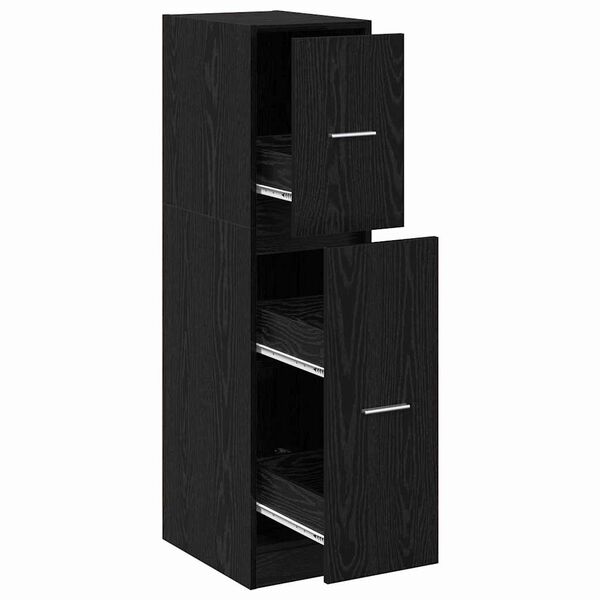 vidaXL Apothecary Cabinet Black oak 30 x 41 x 118 cm Engineered wood