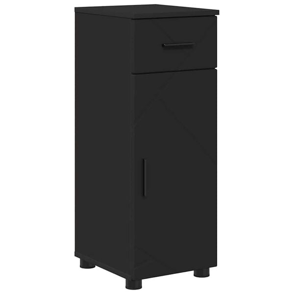 vidaXL Bathroom Cabinet Black 30 x 35 x 80 cm Engineered wood & Metal