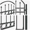 vidaXL Fence Gate with Arched Top Steel 104x125 cm Black