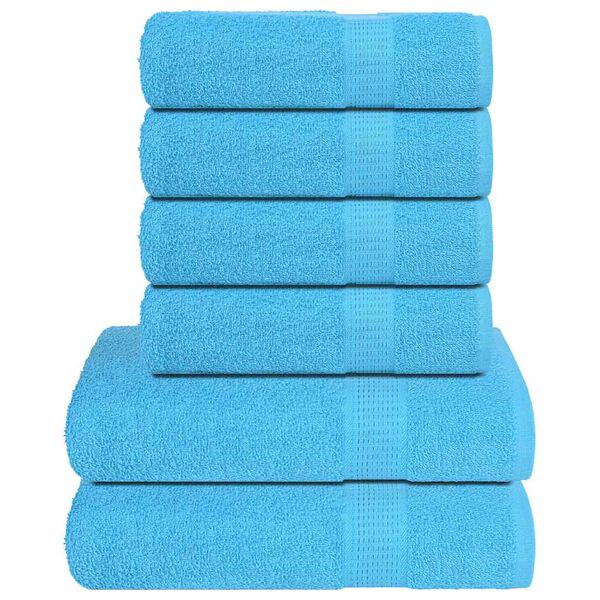 vidaXL 6 Piece Towel Set "FROGN" Turquoise 360 gsm