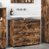 vidaXL Bathroom Cabinet with Drawer Smoked Oak 76.5 x 35 x 64 cm