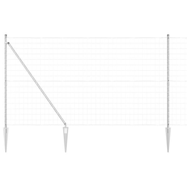 vidaXL Fence with Post Silver 1.6 x 10 m Steel