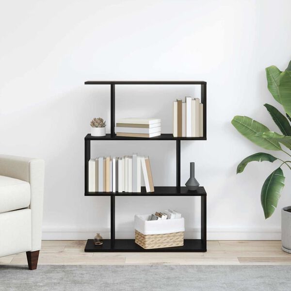 vidaXL Book Cabinet Black Oak 70 x 24 x 97 cm Engineered Wood