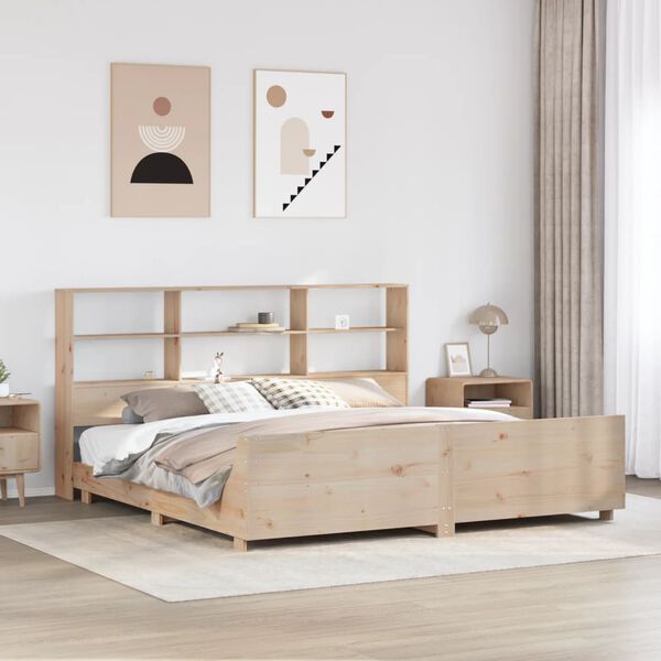 vidaXL Bed Frame without Mattress 180x200 cm Super King Solid Wood Pine