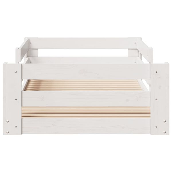 vidaXL Bed Frame without Mattress White 100x200 cm Solid Wood Pine