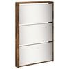 vidaXL Shoe Cabinet with Mirror 5-Layer Smoked Oak 63x17x169.5 cm