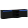 vidaXL TV Units 2 pcs Black Engineered wood