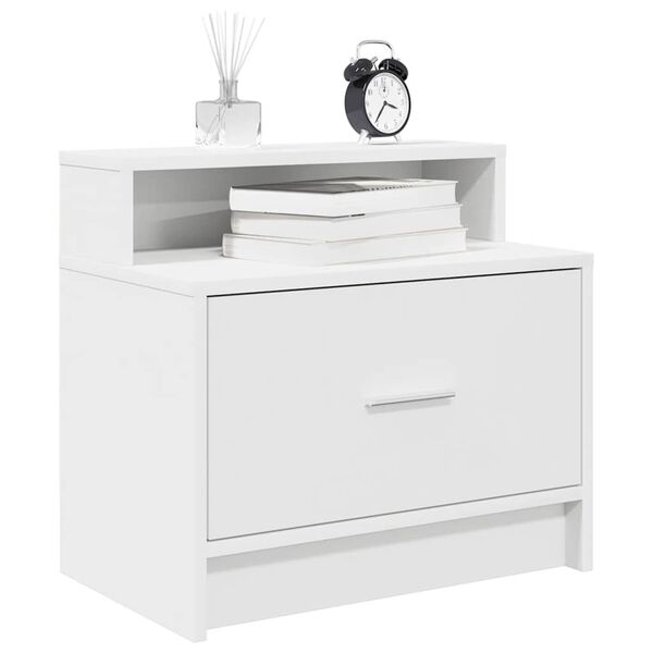 vidaXL Bedside Cabinet with Drawer White 51x31x47 cm