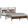 vidaXL Bed Frame without Mattress Smoked Oak 140x200 cm Engineered Wood
