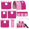 vidaXL Bunk Bed without Mattress with Slide and Curtains Pink 80x200 cm