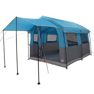 vidaXL Family Tent with Roof Blue and Grey 324 x 255 x 230 cm