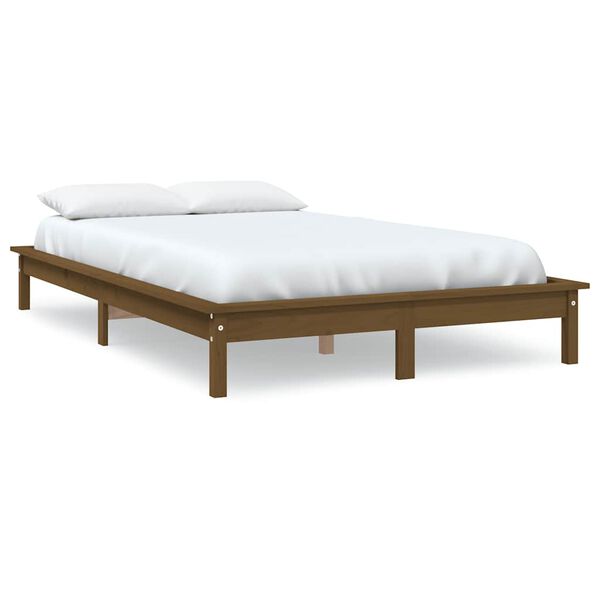 vidaXL Bed Frame without Mattress Honey Brown 140x190 cm Solid Wood