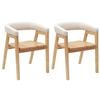 vidaXL Dining Chairs 2 pcs Solid Rubber Wood Natural 54 x 57 x 73 cm