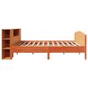 vidaXL Bookcase Bed without Mattress Wax Brown 200x200cm Solid Wood Pine