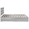 vidaXL Bed Frame with Drawer Grey Sonoma 200 x 200 cm Engineered Wood