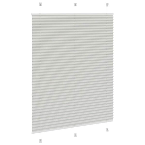 vidaXL Pleated Blind Light Grey 110x150 cm Fabric Width 109.4 cm Polyester