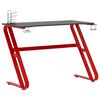 vidaXL Gaming Desk with ZZ Shape Legs Black & Red 110x60x75 cm