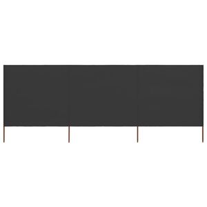 vidaXL 3-panel Wind Screen Fabric 400x80 cm Anthracite