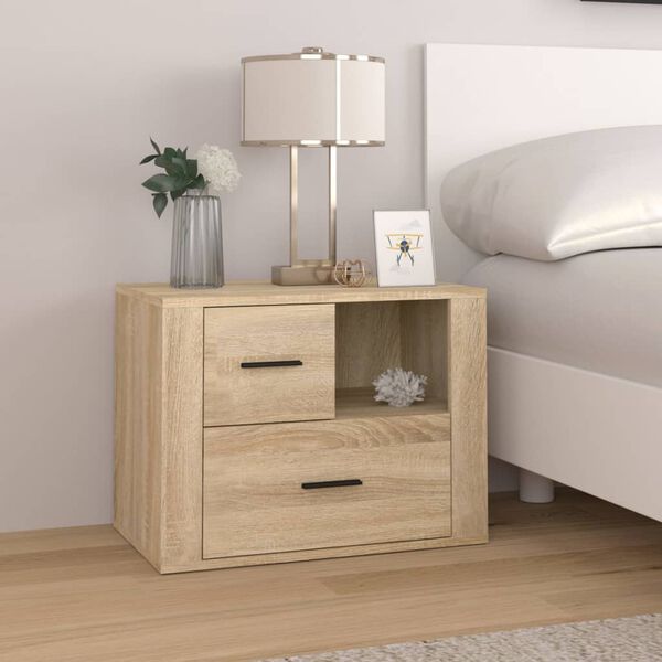 vidaXL Bedside Cabinet Sonoma Oak 60x36x45 cm Engineered Wood