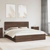 vidaXL Bed Frame with Drawer Brown Oak 200 x 200 cm Engineer Wood