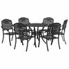 vidaXL Garden Dining Set 7 pcs Black Aluminium