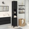vidaXL Bathroom Cabinet Black Oak 30 x 30 x 190 cm Engineered Wood