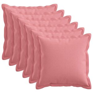 vidaXL Cushion Cover 6 pcs HOUTEN Pink 30 x 30 cm Faux Linen