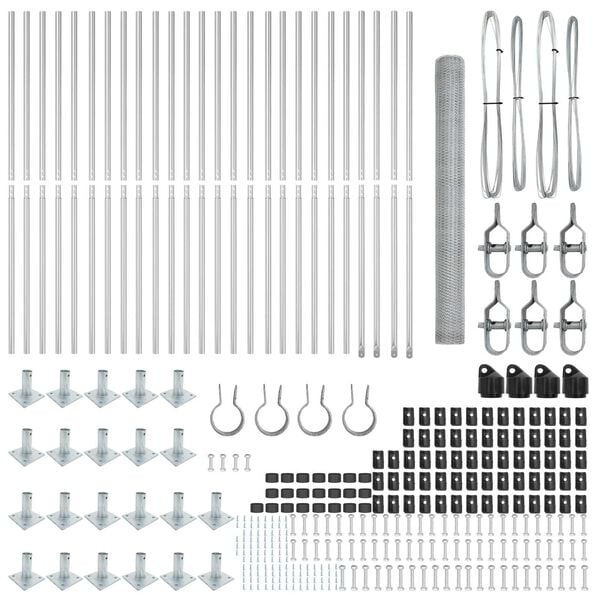 vidaXL Fence Post Silver 50 x 1.6 m (13 mm mesh) Steel