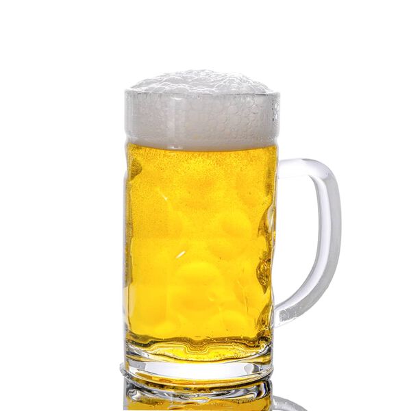 vidaXL Beer Mugs with Handle Glass 6 pcs 500 ml