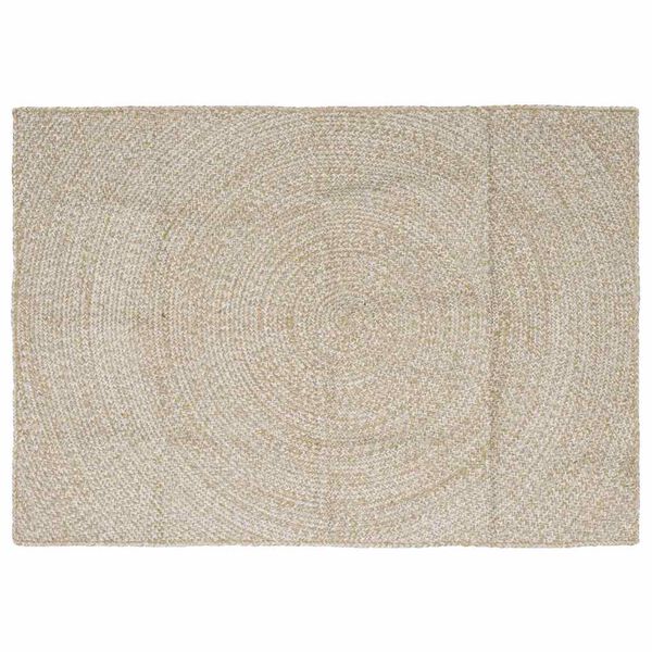 vidaXL Area Rugs Rectangular Natural and White 120 x 170 cm Jute