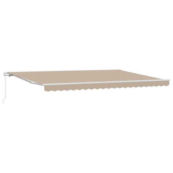 vidaXL Retractable Awning Beige 500 x 300 cm Polyester and Metal