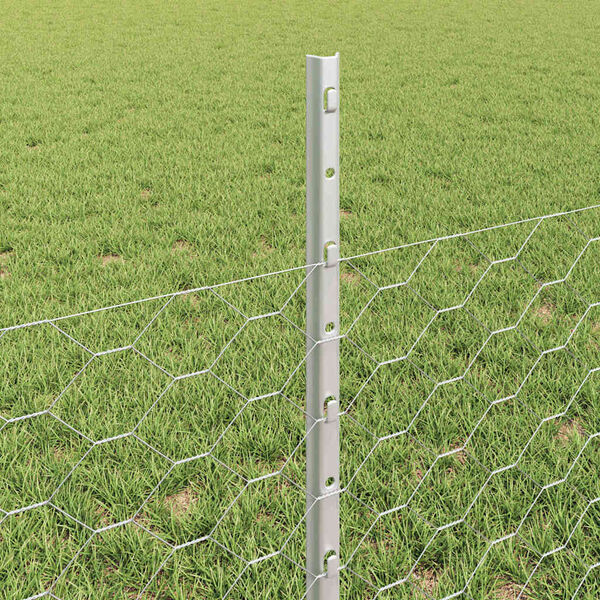 vidaXL Fence and Post Silver 0.5 x 10 m Steel