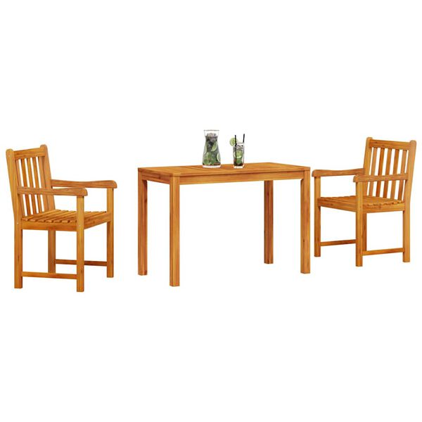 vidaXL Garden Dining Set 3 pcs Brown Solid acacia wood