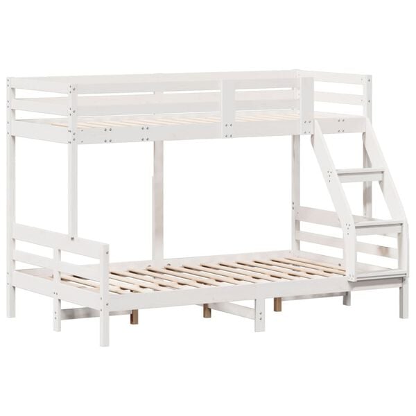 vidaXL Bunk Bed without Mattress 90x200/120x200 cm White Solid Wood