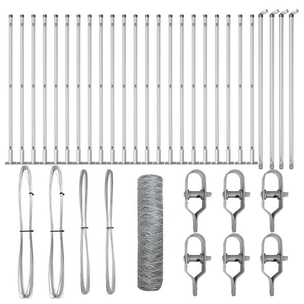 vidaXL Fence Post Silver 50 x 0.4 m (36 mm mesh) Steel